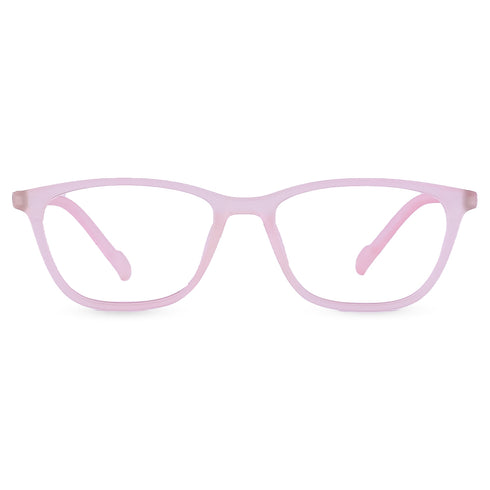 Vogily Eyewear - Zero Power Blue Cut Computer Glasses | Anti Glare, Lightweight & Blocks Harmful Rays | UV Protection Specs | Men & Women | Medium | Light Pink - TR 0446