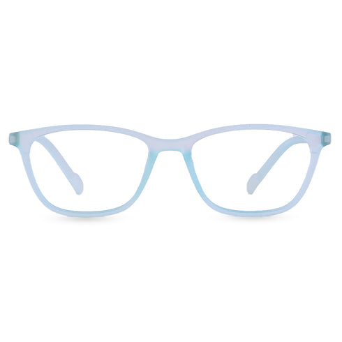 Vogily Eyewear - Zero Power Blue Cut Computer Glasses | Anti Glare, Lightweight & Blocks Harmful Rays | UV Protection Specs | Men & Women | Medium | Bluish Cyan - TR 0446