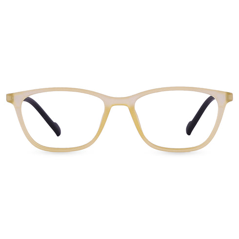 Vogily Eyewear - Zero Power Blue Cut Computer Glasses | Anti Glare, Lightweight & Blocks Harmful Rays | UV Protection Specs | Men & Women | Medium | Round, Yellow & Black - TR 0446