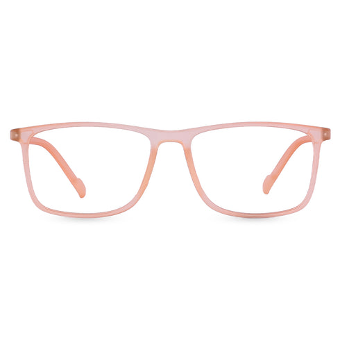 Vogily Eyewear - Zero Power Blue Cut Computer Glasses | Anti Glare, Lightweight & Blocks Harmful Rays | UV Protection Specs | Men & Women | Medium | Rectangular, Persian Orange - TR 1650