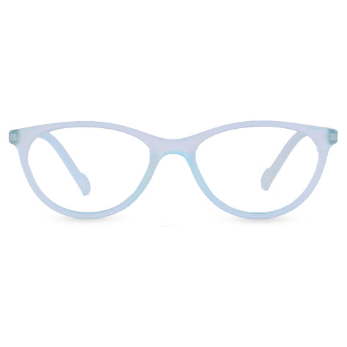 Vogily Eyewear - Zero Power Blue Cut Computer Glasses | Anti Glare, Lightweight & Blocks Harmful Rays | UV Protection Specs | Men & Women | Medium | Oval, Bluish Cyan - TR 0646