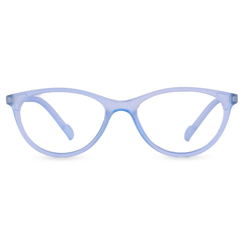 Vogily Eyewear - Zero Power Blue Cut Computer Glasses | Anti Glare, Lightweight & Blocks Harmful Rays | UV Protection Specs | Men & Women | Medium | Moonstone Blue - TR 0446