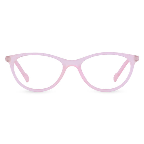 Vogily Eyewear - Zero Power Blue Cut Computer Glasses | Anti Glare, Lightweight & Blocks Harmful Rays | UV Protection Specs | Men & Women | Medium | Oval, Light Pink - TR 0646