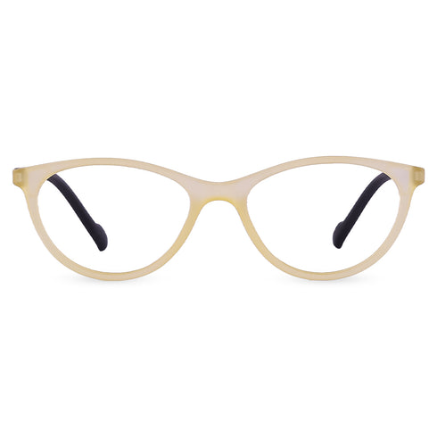 Vogily Eyewear - Zero Power Blue Cut Computer Glasses | Anti Glare, Lightweight & Blocks Harmful Rays | UV Protection Specs | Men & Women | Medium | Oval, Yellow & Black - TR 0646
