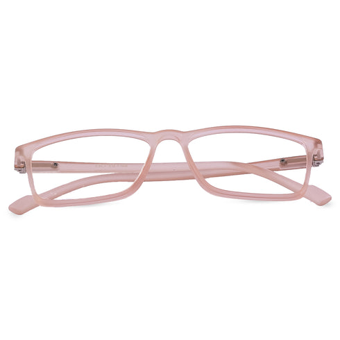 Vogily Eyewear - Zero Power Blue Cut Computer Glasses | Anti Glare, Lightweight & Blocks Harmful Rays | UV Protection Specs | Men & Women | Medium | Rectangular, Rosy Brown - TR 1048