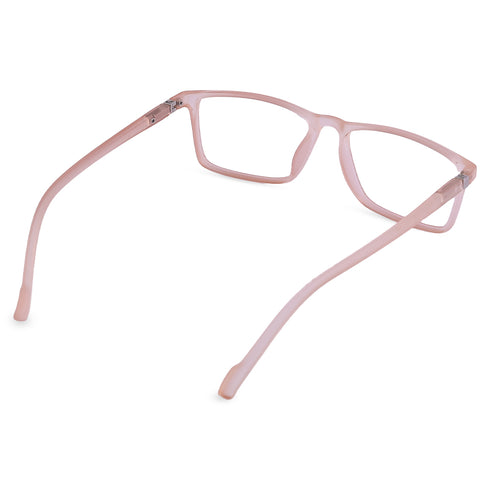 Vogily Eyewear - Zero Power Blue Cut Computer Glasses | Anti Glare, Lightweight & Blocks Harmful Rays | UV Protection Specs | Men & Women | Medium | Rectangular, Rosy Brown - TR 1048