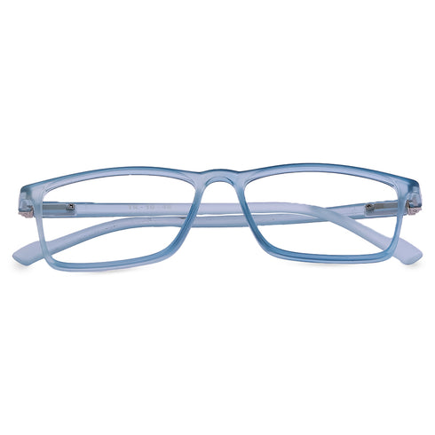 Vogily Eyewear - Zero Power Blue Cut Computer Glasses | Anti Glare, Lightweight & Blocks Harmful Rays | UV Protection Specs | Men & Women | Medium | Rectangular, Cloudy Blue - TR 1048