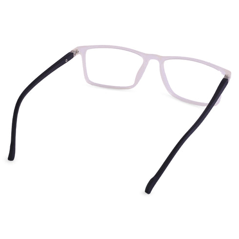 Vogily Eyewear - Zero Power Blue Cut Computer Glasses | Anti Glare, Lightweight & Blocks Harmful Rays | UV Protection Specs | Men & Women | Medium | Rectangular, Black & White - TR 1048