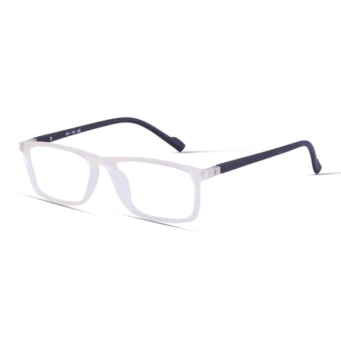 Vogily Eyewear - Zero Power Blue Cut Computer Glasses | Anti Glare, Lightweight & Blocks Harmful Rays | UV Protection Specs | Men & Women | Medium | Rectangular, Black & White - TR 1048