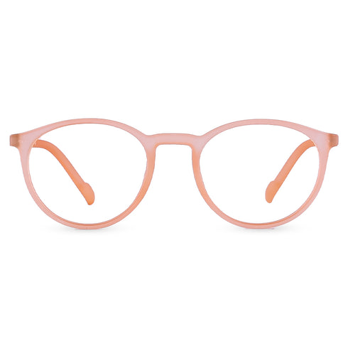 Vogily Eyewear - Zero Power Blue Cut Computer Glasses | Anti Glare, Lightweight & Blocks Harmful Rays | UV Protection Specs | Men & Women | Medium | Round, Persian Orange - TR 0146
