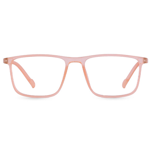 Vogily Eyewear - Zero Power Blue Cut Computer Glasses | Anti Glare, Lightweight & Blocks Harmful Rays | UV Protection Specs | Men & Women | Medium | Rectangular, Persian Orange - TR 1350