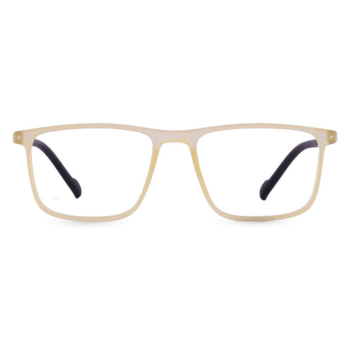 Vogily Eyewear - Zero Power Blue Cut Computer Glasses | Anti Glare, Lightweight & Blocks Harmful Rays | UV Protection Specs | Men & Women | Medium | Rectangular, Yellow & Black - TR 1350